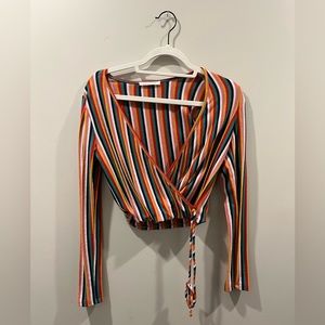 Colorful, vintage long-sleeved blouse